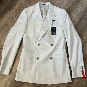 J. Ferrar Double Breasted Slim Fit Sport Coat-Size 38 Long